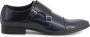 Duca di Morrone Navy Leren Lage Schoenen Gesp Detail Blue Heren - Thumbnail 1