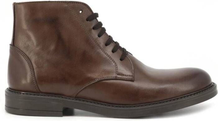 Duca di Morrone Stijlvolle Veterschoenen voor Mannen Brown Heren