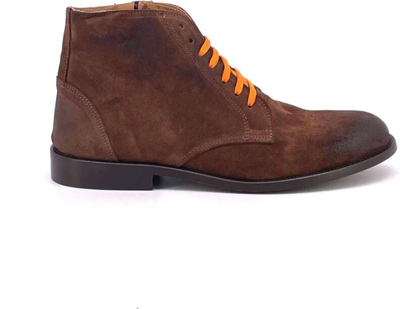 Duca di Morrone Suede Brown Leren Laarzen Brown Heren