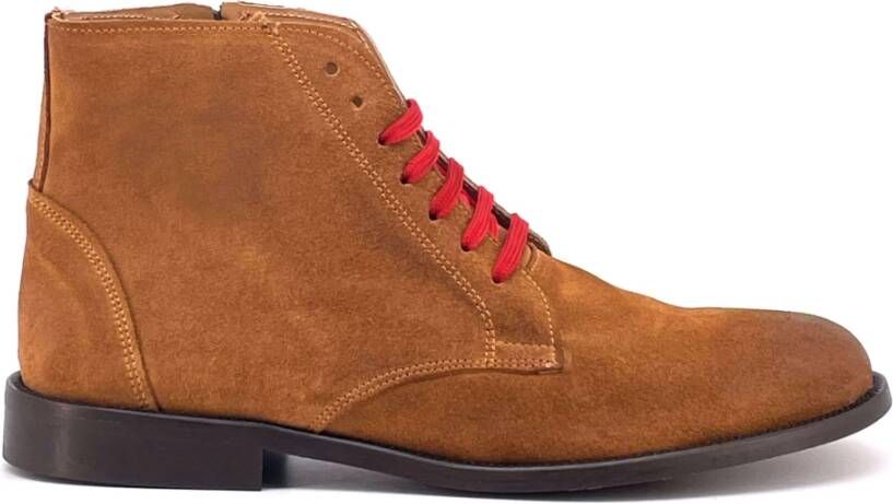 Duca di Morrone Suede Lichtbruine Herenlaarzen Brown Heren