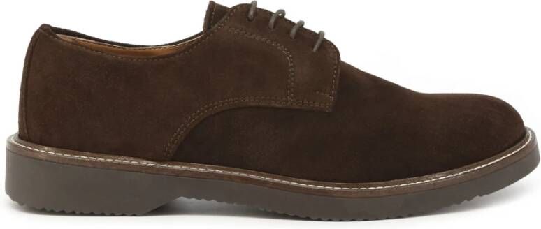 Duca di Morrone Suède Veterschoenen Bruin Herfst Winter Brown Heren