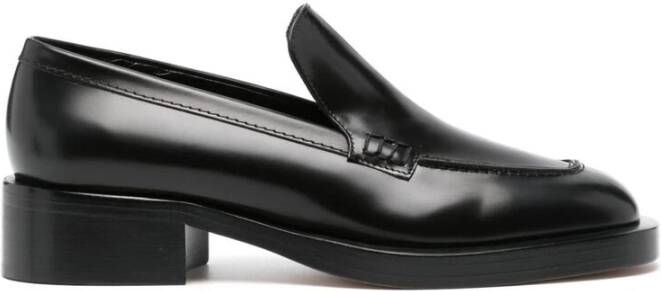 Durazzi Milano Zwarte Leren Instap Blokhak Schoenen Black Dames