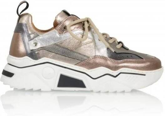 Dwrs Chunky Sole Metallic Sneakers voor dames Beige Dames