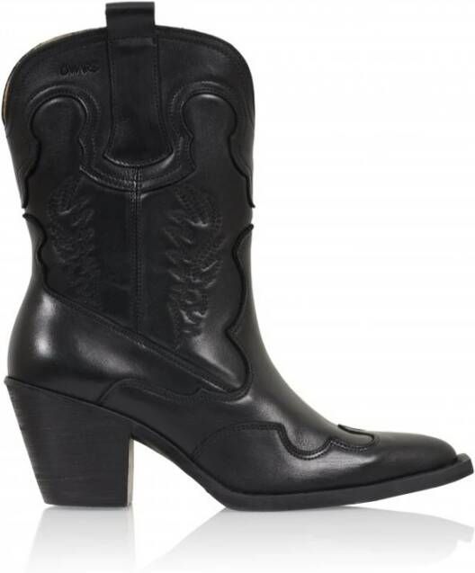 Dwrs Elegante westernlaars van zwart leer Black Dames