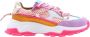 DWRS Bonney chunky leren sneakers roze lila oranje - Thumbnail 3