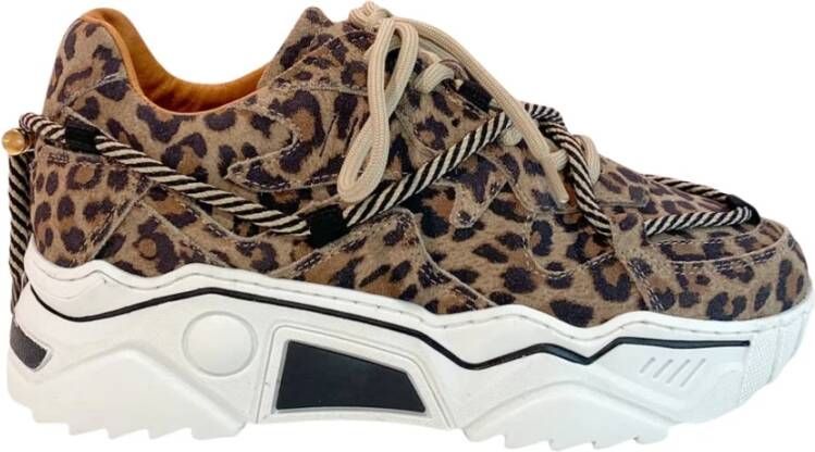 Dwrs Leopard Print Jupiter Sneakers Brown Dames