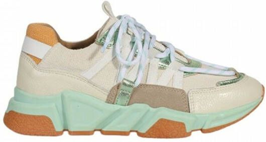 Dwrs LOS Angeles Sneakers Leer Canvas | Mint Orange Oranje Dames