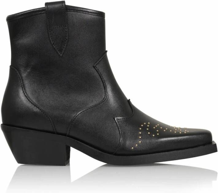 Dwrs Studded Enkellaarsje Wenen Black Dames