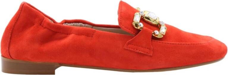 E mia Comfortabele Mocassin Loafers Red Dames