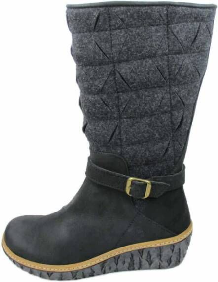 El Naturalista Dames Nubuck Leren Sleehak Laarzen Black Dames