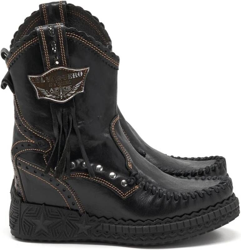 El Vaquero Zwarte Distress Indian Stijl Laarzen Black Dames