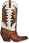 Elena Iachi Bruine Cowboy Boots met Witte Details Brown Dames - Thumbnail 1