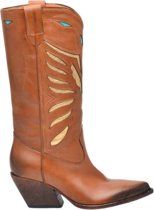 Elena Iachi Cowboy Boots Brown Dames