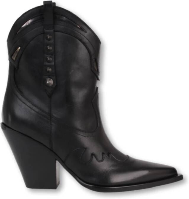 Elena Iachi Studded Black Leather Boots Black Dames