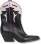 Elena Iachi Zwarte enkellaars met witte en roze details Black Dames - Thumbnail 1