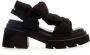 Elena Iachi Zwarte Sandalen met Rubberen Zool Black Dames - Thumbnail 1