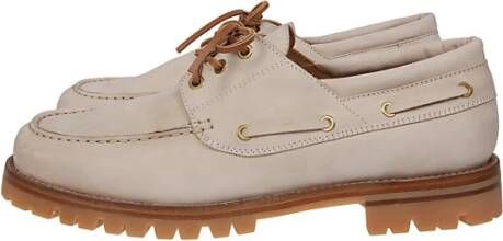 Eleventy Bootschoenen in Nubuck Leer Beige Heren