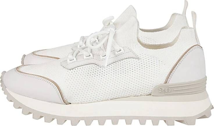 Eleventy Gebreide en Suède Sneaker Schoen Beige Heren