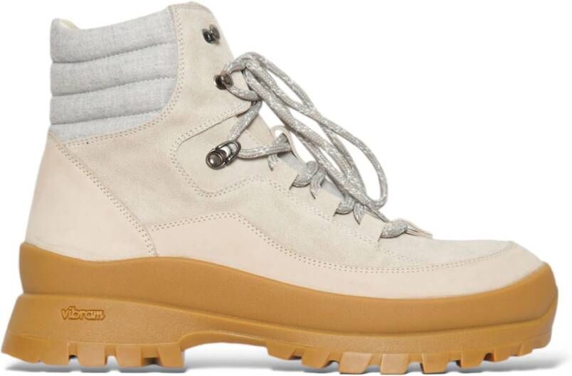 Eleventy Nabuk Veterschoenen Enkellaarzen Beige Heren