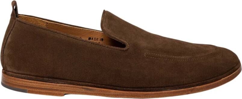 Elia Maurizi Glanzende Tabak Suede Loafer Lichtgewicht Structuur Brown Heren