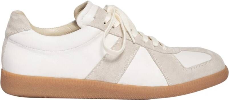 Elia Maurizi Witte leren sneaker handgemaakt flexibele zool White Heren