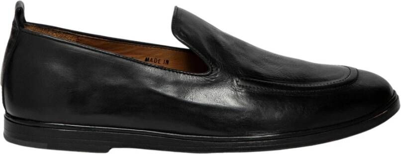 Elia Maurizi Zwarte leren loafer Lichtgewicht structuur Black Heren