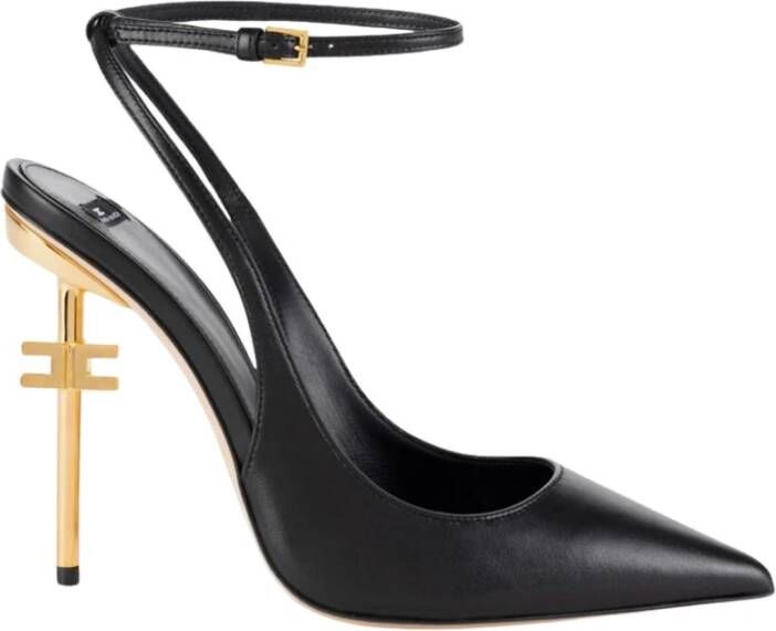 Elisabetta Franchi Enkelband leren pumps Black Dames