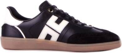 Elisabetta Franchi Geborduurde Suède Logo Sneakers Black Dames