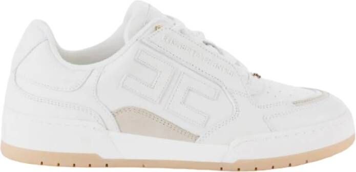 Elisabetta Franchi Gouden Logo Sneakers Beige Dames