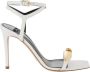 Elisabetta Franchi Ivoor Leren Sandalen met Gouden Detail Beige Dames - Thumbnail 1