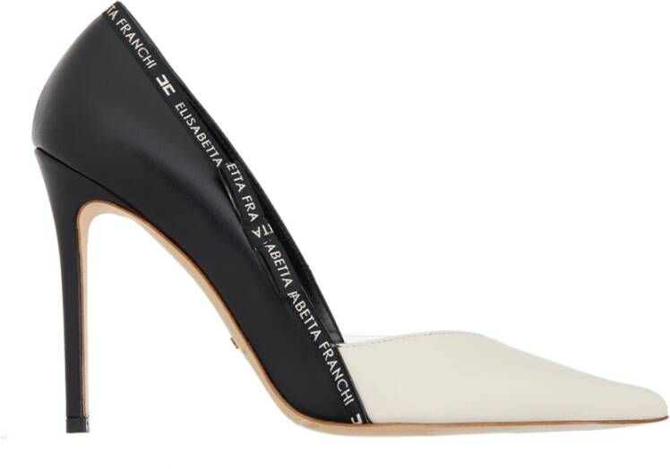 Elisabetta Franchi Leren Decollete met Lint Black Dames