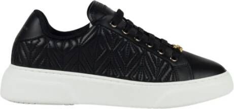 Elisabetta Franchi Zwarte Leren Sneakers met Geometrisch Design Black Dames