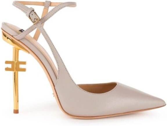 Elisabetta Franchi Perla Slingback met Logo Hak White Dames