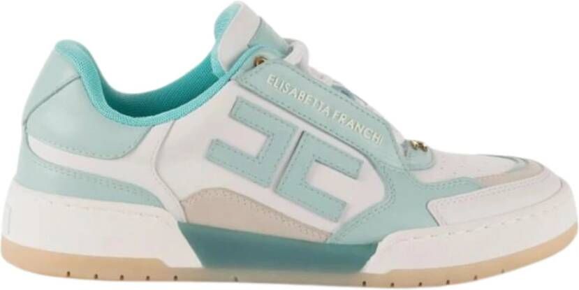 Elisabetta Franchi Platte schoenen met D Sneaker Logo Green Dames