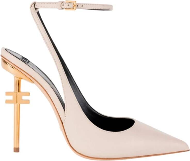 Elisabetta Franchi Puntige Neus Slingback Hakken Beige Dames