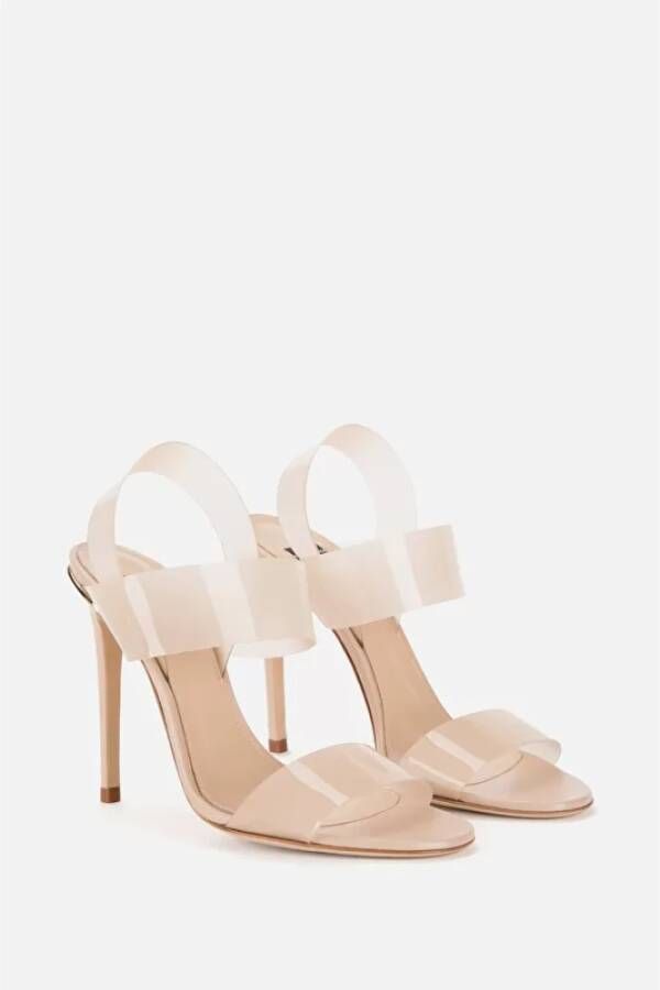 Elisabetta Franchi Red Carpet Hoge Hak Sandalen Beige Dames