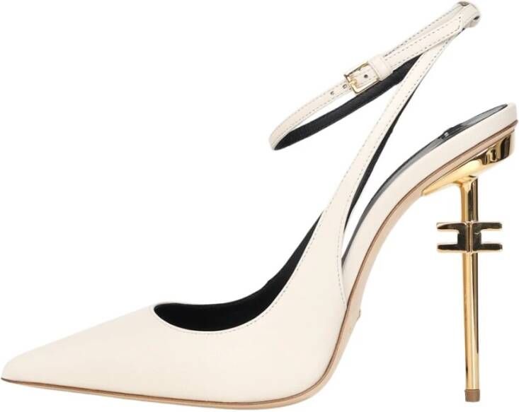 Elisabetta Franchi Slingback hakken met kruisband Yellow Dames