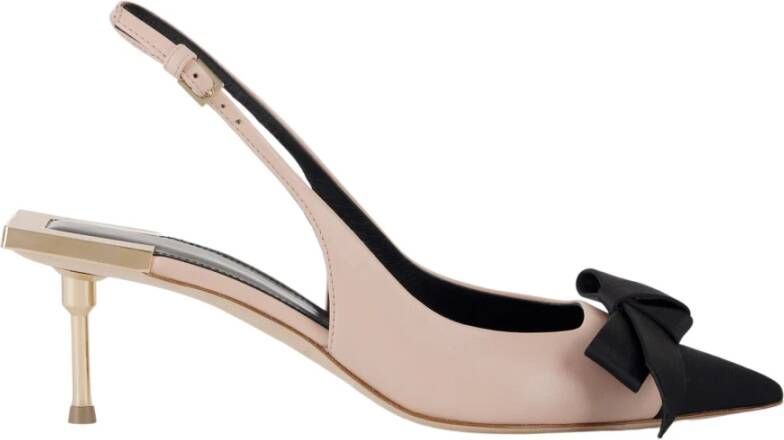 Elisabetta Franchi Slingback platte schoenen met strikdetail Pink Dames