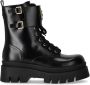 Elisabetta Franchi Zwarte Combat Boot met Gouden Embleem Black Dames - Thumbnail 1