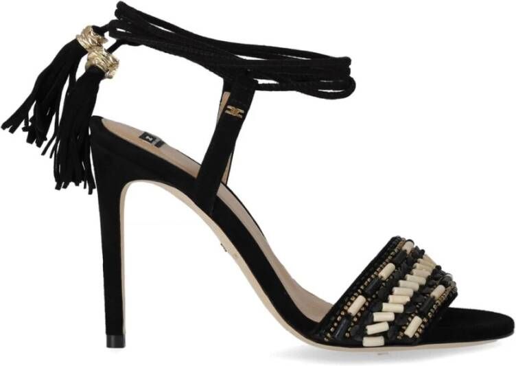 Elisabetta Franchi Sandalen Red Carpet Black Heeled Sandal in zwart