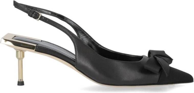 Elisabetta Franchi Zwarte Slingback Pump met Strik Black Dames