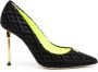 Elisabetta Franchi Zwarte Velvet Decolté met 10 cm Hak Black Dames - Thumbnail 1