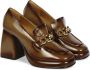 Emanuelle Vee Dames Plateau Hak Loafer Schoen Brown Dames - Thumbnail 1