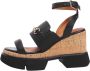 Emanuelle Vee Dames sandalen met sleehak en rubberen zool Black Dames - Thumbnail 2