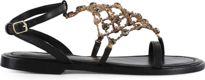 Emanuelle Vee Flat Sandals Black Dames