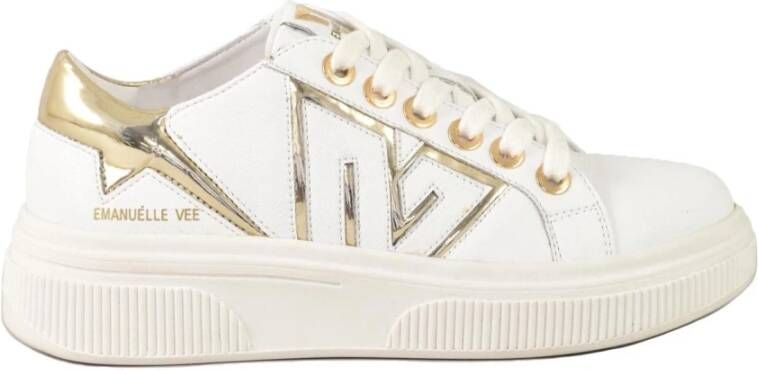 Emanuelle Vee Leren Sneakers met Rubberen Zool White Dames