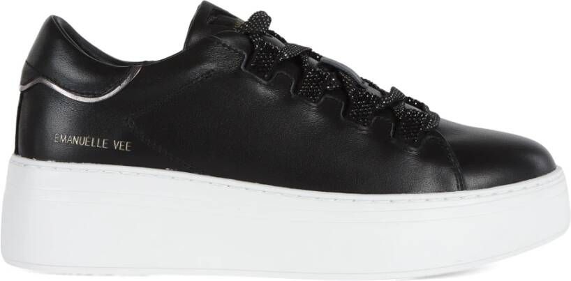 Emanuelle Vee Leren Sneakers met Strass Black Dames