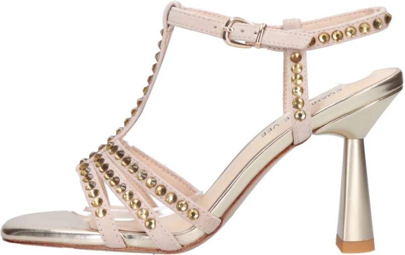 Emanuelle Vee Suède Sandalen met Elegante Hak Beige Dames