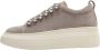 Emanuelle Vee Strass Lace-Up Suede Sneakers Beige Dames - Thumbnail 1