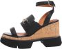 Emanuelle Vee Dames sandalen met sleehak en rubberen zool Black Dames - Thumbnail 1